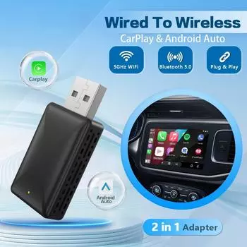 Мини-адаптер беспроводной связи CarPlay, Bluetooth, WiFi, быстрое подключение, Plug and Play для OEM-проводного автомобиля CarPlay, новый