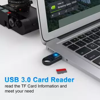 Мини-адаптер для чтения карт памяти USB 3.0, высокоскоростной считыватель карт флэш-памяти для карт Micro-SD/TF, адаптер для ноутбука, ПК
