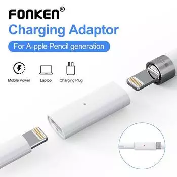 Мини-адаптер для зарядки Fonken со световым индикатором iOS «мама» на iOS «мама» Кабель-переходник для зарядного устройства для Apple Pencil 1st белый