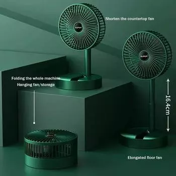 Mini Adjustable Mini Fan Kipas Small Cooling Handy Desk Home Office Table Battery USB Rechargeable Portable New Kipas темно-зеленого