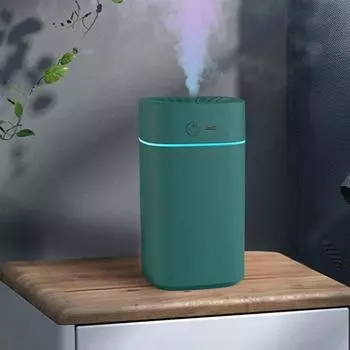 Mini Air Humidifier With LED Light 300ml Spray humidifier Double Wet Cool Mist Maker Diffuser белый