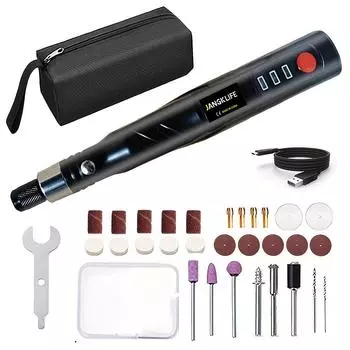 Мини-аккумуляторные вращающиеся инструменты, набор шлифовальных станков с зарядкой через USB, беспроводная гравировальная ручка, набор инструментов для самостоятельной полировки, роторный вырез чёрный