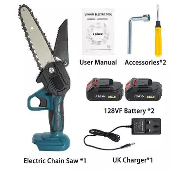 Мини электрическая цепная пила зарядное устройство для маленькой электрической пилы штекер два питания и один заряд портативная ручная электрическая пила British regulatory