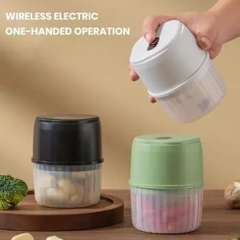 Мини-электрическая давилка для чеснока, USB перезаряжаемая измельчитель чеснока, терка для измельчения овощей, лука, перца, кухонный гаджет зелёный