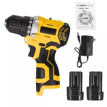 Мини-электрическая отвертка 16,8 В, беспроводной шуруповерт с литий-ионным аккумулятором, аккумуляторная дрель, электроинструменты для дома своими руками 2*Batteries