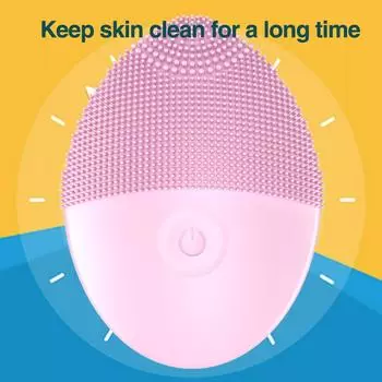 Мини-электрическая силиконовая щетка для лица, очищающий массажер для кожи, щетка для лица, вибрация, звуковое очищающее средство, щетка для лица с глубокими порами фиолетовый