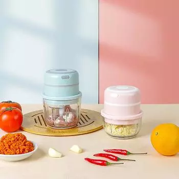 Мини-электрический измельчитель чеснока, кухонный комбайн мини-измельчитель подходит для нарезки овощей/мясорубки/измельчителя чеснока/измельчителя фруктов/измельчителя для салатов 100ML белый