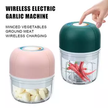 Мини-электрический измельчитель чеснока с зарядкой через USB, детский дополнительный миксер для еды, измельчитель овощей чили, 100/250 мл, кухонные инструменты, машина для измельчения имбиря Dark Green 250ML