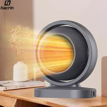 Мини-электрический обогреватель, портативные тепловые вентиляторы, настольный PTC-вентилятор, портативный небольшой космический обогреватель, нагнетатель горячего воздуха для домашней ванной комнаты EU Plug 220V чёрный