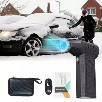 Мини-электрический снегоочиститель, ручной воздуходув, турбовоздуходувка со светодиодной подсветкой, высокоскоростной канальный вентилятор, 3 скорости, регулируемый, перезаряжаемый, беспроводной очиститель клавиатуры чёрный