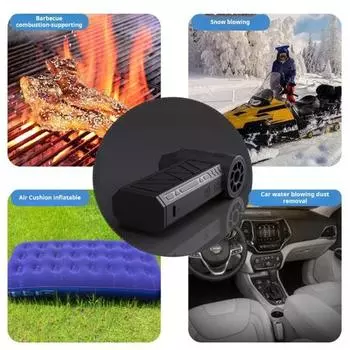 Мини-электрический снегоочиститель, ручной воздуходув, турбовоздуходувка со светодиодной подсветкой, высокоскоростной канальный вентилятор, 3 скорости, регулируемый, перезаряжаемый, беспроводной очиститель, воздуходувка чёрный