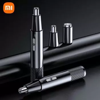 Мини-электрический триммер для волос в носу, сменная режущая головка, бритва, USB аккумуляторная, водонепроницаемая, для удаления волос, портативная бритва для мужчин чёрный