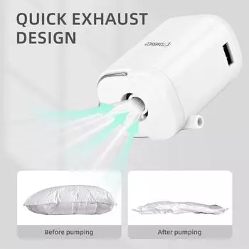 Мини-электрический воздушный насос для надувных лодок Портативный кемпинговый воздушный насос 4-в-1 со встроенным освещением белый