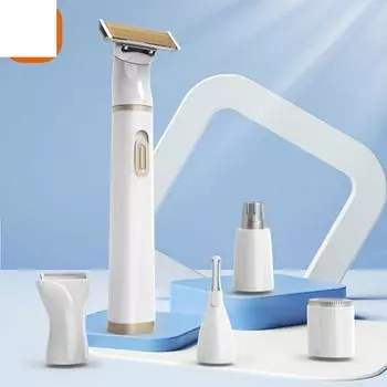 Мини-электробритва 5 в 1, многофункциональная бритва для ног, губ, подмышек, бровей, бикини, триммер для волос, USB перезаряжаемая моющаяся бритва, портативный эпилятор для