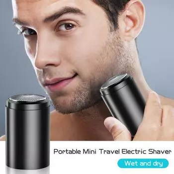 Мини-электробритва 6600 об/мин USB перезаряжаемая IPX7 водонепроницаемая дорожная бритва портативная мужская триммер для удаления волос бороды инструмент для отца мужа парня подарок чёрный