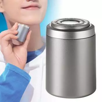 Мини-электробритва 8000 об/мин USB перезаряжаемая водонепроницаемая дорожная бритва портативная мужская для волос серебряный