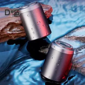 Мини-электробритва 8000 об/мин USB перезаряжаемая водонепроницаемая дорожная бритва портативная мужская триммер для удаления волос бороды инструмент подарок отцу парню серебряный