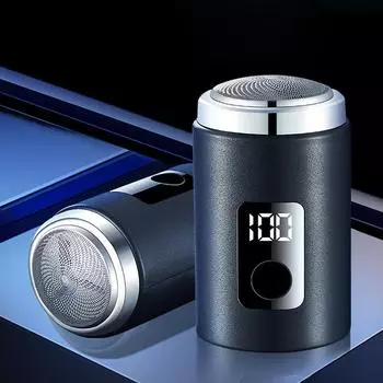 Мини-электробритва для мужчин с дисплеем питания, портативная, для деловых поездок, триммер для бороды, перезаряжаемая бритва с зарядкой через USB TypeC