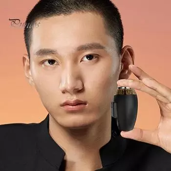 Мини-электробритва с быстрой зарядкой через USB, цифровым дисплеем, двигателем 6000 об/мин, мини-бритвой, вращающейся на 360 градусов, магнитной головкой для всасывания, триммером для бороды, влажным чёрный