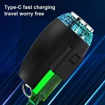 Мини-электробритва с быстрой зарядкой через USB, цифровым дисплеем, двигателем 6000 об/мин, мини-бритвой, вращающейся на 360 градусов, магнитной головкой для всасывания, триммером для бороды, влажным белый