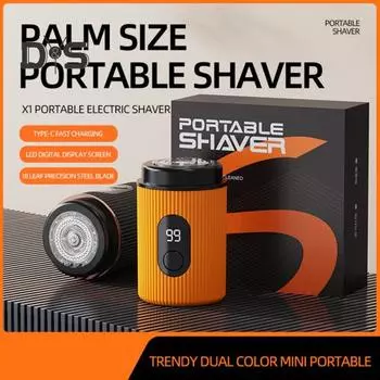 Мини-электробритва с чистящей щеточкой, цифровым дисплеем, USB-перезаряжаемая, водонепроницаемая, для влажного и сухого бритья, портативная, для путешествий, бритва для мужчин, триммер для бороды и волос чёрный