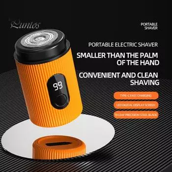 Мини-электробритва с чистящей щеточкой, цифровым дисплеем, USB-перезаряжаемая, водонепроницаемая, для влажного и сухого бритья, портативная, для путешествий, бритва для мужчин, триммер для бороды и волос чёрный