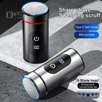 Мини-электробритва с цифровым дисплеем, USB-перезаряжаемая, водонепроницаемая, для влажного и сухого бритья, портативная, для путешествий, бритва для мужчин, триммер для бороды, инструмент для удаления волос E