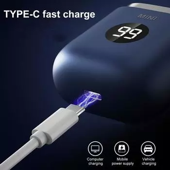 Мини-электробритва с цифровым дисплеем, USB-перезаряжаемая, водонепроницаемая, с двумя головками, портативная, для путешествий, бритва для мужчин, триммер для бороды, инструмент для удаления волос серый