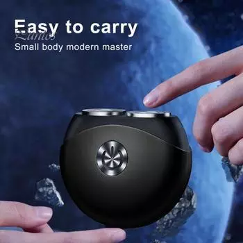 Мини-электробритва с двумя головками, USB-перезаряжаемая, водонепроницаемая, для влажного и сухого бритья, портативная, для путешествий, бритва для мужчин, триммер для бороды, инструмент для удаления волос чёрный