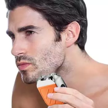 Мини-электробритва с ЖК-дисплеем, USB-перезаряжаемая, водонепроницаемая, для влажной и сухой бритья, портативная, для путешествий, бритва с двумя головками, триммер для бороды и удаления волос чёрный