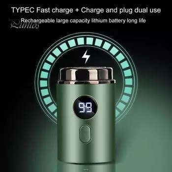 Мини-электробритва с ЖК-дисплеем, USB-перезаряжаемая, водонепроницаемая, для влажной и сухой езды, бритва, портативный триммер для бороды, инструмент для удаления волос для отца и мужа