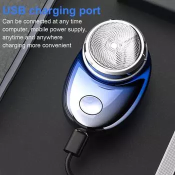 Мини-электробритва USB перезаряжаемая водонепроницаемая бритва для влажного и сухого бритья для путешествий портативная мужская борода чёрный