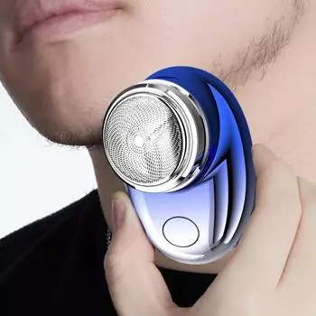 Мини-электробритва USB перезаряжаемая водонепроницаемая бритва для влажной и сухой езды портативный мужской триммер для бороды инструмент для удаления волос подарок отцу мужу парню чёрный