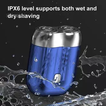 Мини-электробритва USB перезаряжаемая водонепроницаемая бритва для влажной и сухой езды с двумя головками портативная мужская бритва для удаления волос для отца мужа парня черный серый