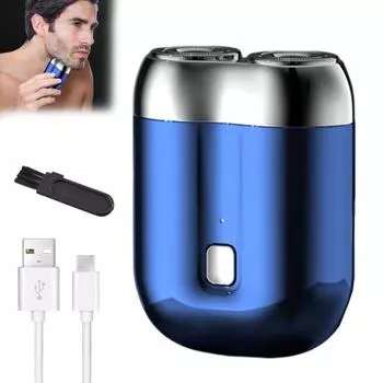 Мини-электробритва USB перезаряжаемая водонепроницаемая бритва для влажной и сухой езды с двумя головками портативный триммер для бороды для мужчин инструмент для удаления волос