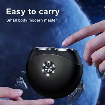 Мини-электробритва Yousheng с двумя головками, USB-перезаряжаемая, водонепроницаемая, для влажного и сухого бритья, портативная, для путешествий, бритва для мужчин, триммер для бороды, инструмент для удаления волос серебряный