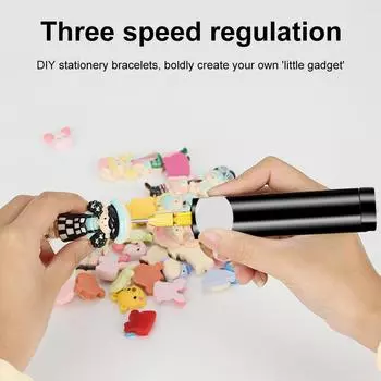 Мини-электродрель из сплава, аккумуляторная USB-дрель, 3-скоростное управление, процесс деревообработки, гравировальные инструменты, ручная, черная