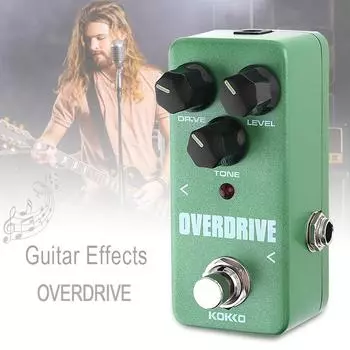 Мини-электрогитара с эффектом баса Peda обеспечивает теплый естественный овердрайв зелёный