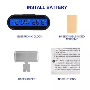 Мини электронные автомобильные часы, автоматические часы, светящийся термометр, ЖК-подсветка, цифровой дисплей, аксессуары для стайлинга автомобилей