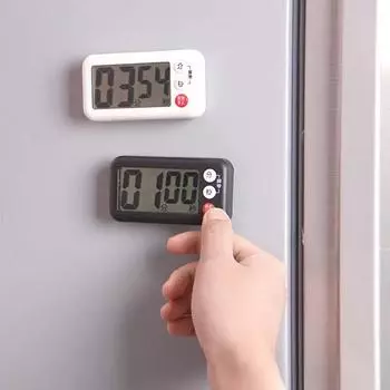 Мини-электронный таймер-напоминатель для кухни, таймер для массажного центра, функция обратного отсчета, подставка и магнитные инструменты для дизайна белый