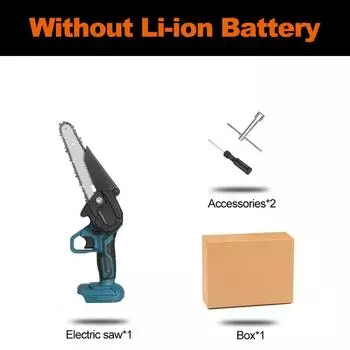 Мини-электропила 6 дюймов 88VF цепная садовая пила для записи деревьев инструмент для деревообработки резак по дереву для аккумулятора 18 В 3000 Вт Only machine