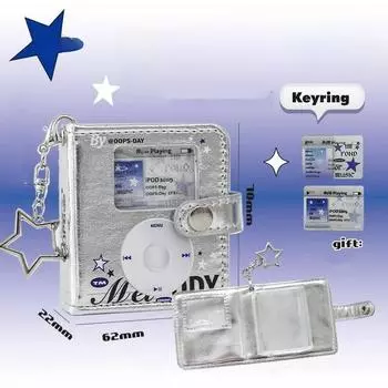 Мини-американская 2-дюймовая фотокарта Ablum Collection брелок серебристо-черный Kpop держатель для удостоверения личности милый семейный органайзер для карт друзей