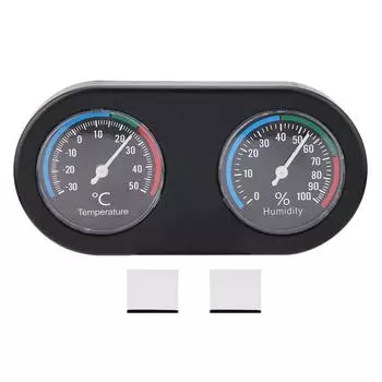Мини-аналоговый измеритель температуры и влажности круглой формы, термометр, гигрометр для аквариума с рептилиями