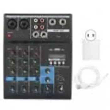 Mini Audio Mixer 48V Home Computer Stage 4 Channel Audio Mixer with Sound Card Sound Mixing Console Webcast 110V240V
