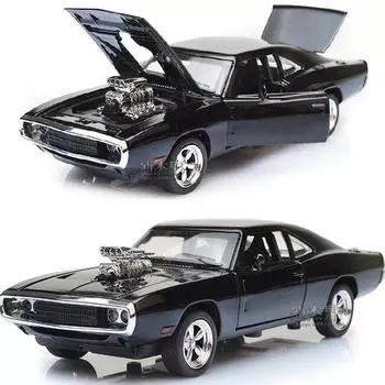 Mini Auto 1:32 The Fast and The Furious Dodge Charger Модель автомобиля из сплава детские игрушки для детей One Size чёрный