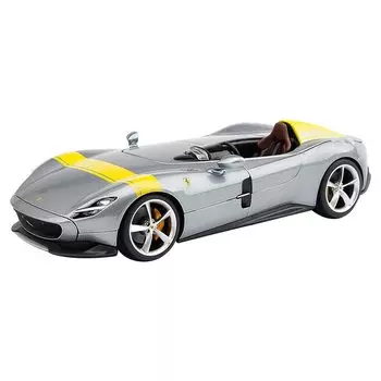 Bburago Minicar Ferrari Monza SP1 Гоночный спортивный автомобиль Литой автомобиль Bburago Ferrari Monza SP1 Литая модель 1/18 1/18 118 [Бывшее в употреблении] серебряный
