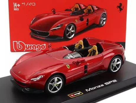 Мини-автомобиль Burago Ferrari Monza FERRARI MONZA SP2 2018 Signature Series 1/43 (красный) [Элемент] красный