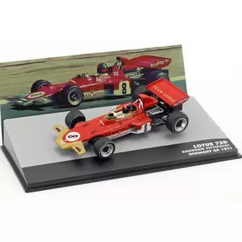 Мини-автомобиль F1 Lotus 72D Emerson Fittipaldi Немецкий Гран-при 1971 года EMERSON FITTIPALDI 1/43 красный