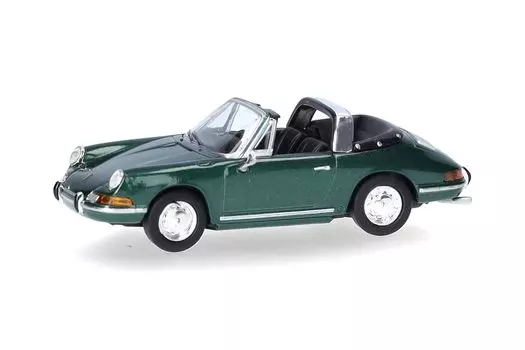 Мини-автомобиль Herpa Porsche 911 Targa Green Metallic Targa HO в масштабе 1/87 зелёный