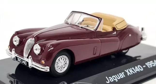 Мини-автомобиль Jaguar JAGUAR XK140 Cabriolet 1954 с пластиковым корпусом 1/43 (Бордо) [элемент]